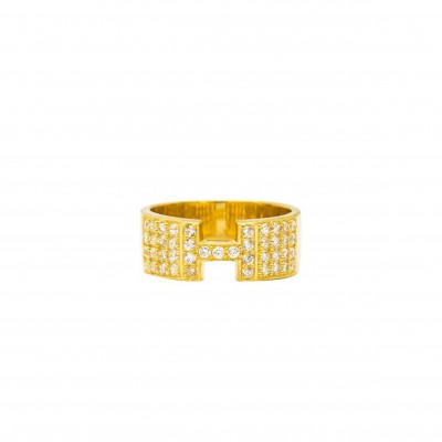 HERMÈS ENAMEL CLIC H GOLD DIAMONDS 